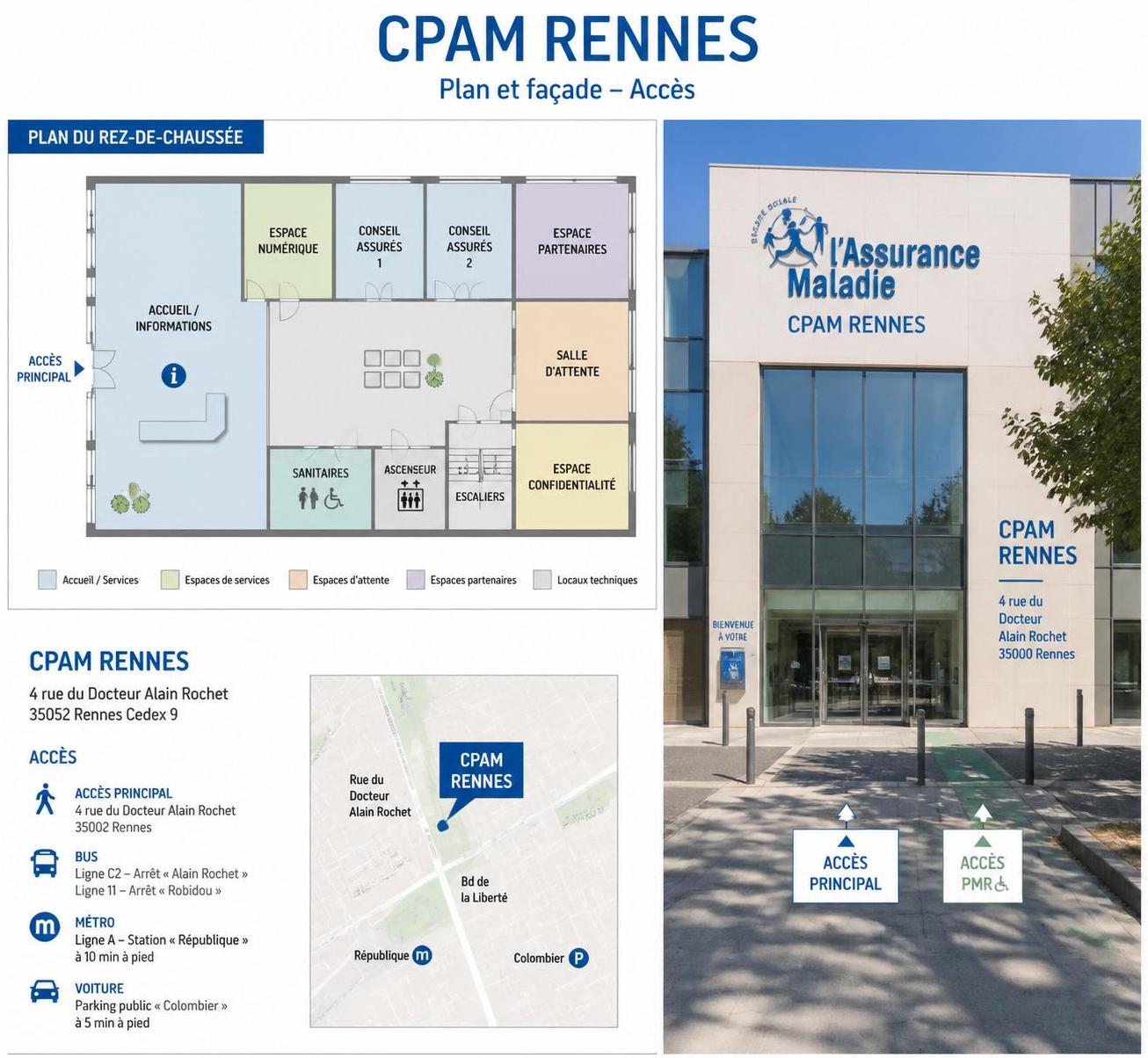 trouvez l'adresse complète et les horaires d'ouverture de la cpam de rennes pour faciliter vos démarches et accéder à vos services de sécurité sociale.