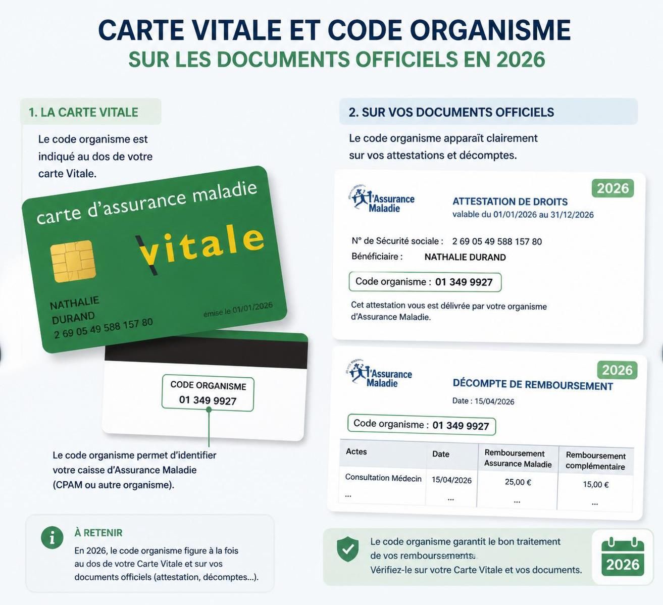 découvrez où trouver le code organisme d'assurance maladie sur votre carte vitale et comprenez son importance pour vos démarches de santé.