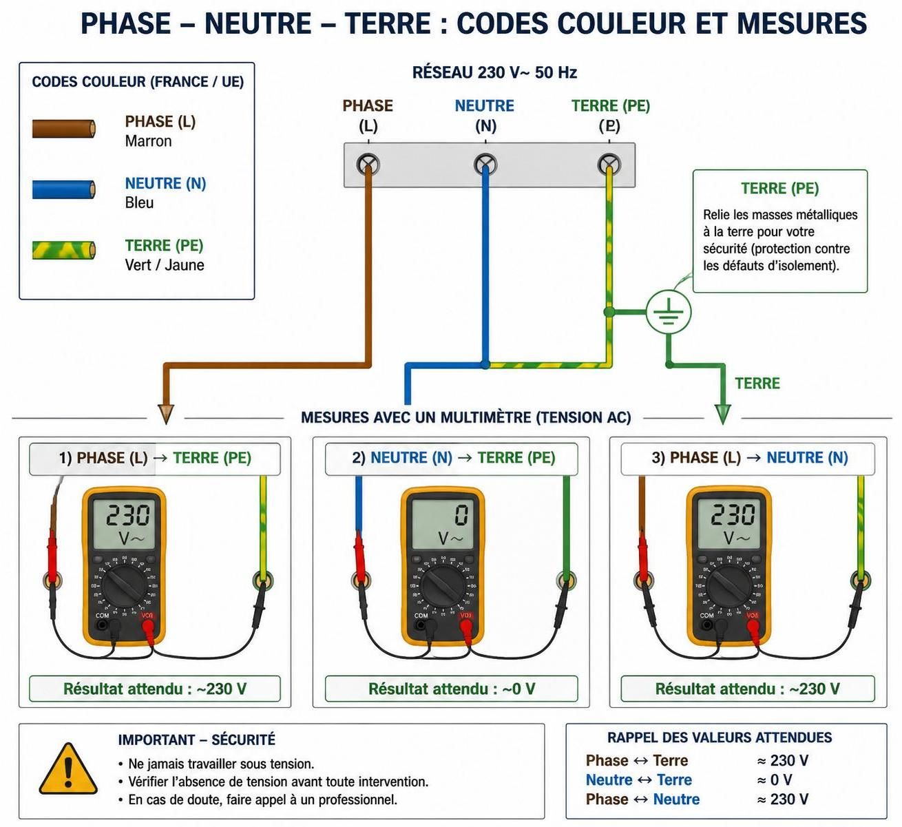 apprenez à identifier facilement et en toute sécurité les fils de phase et neutre grâce à notre guide pratique sur les couleurs électriques.