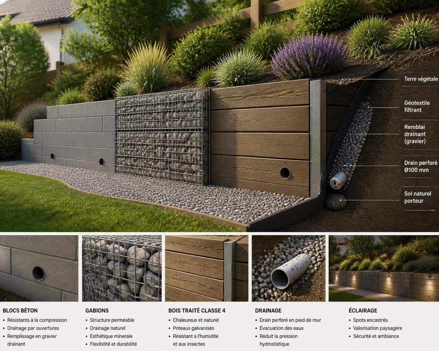 découvrez les techniques de construction des murs de soutènement et les réglementations en vigueur pour assurer sécurité et durabilité de vos ouvrages.