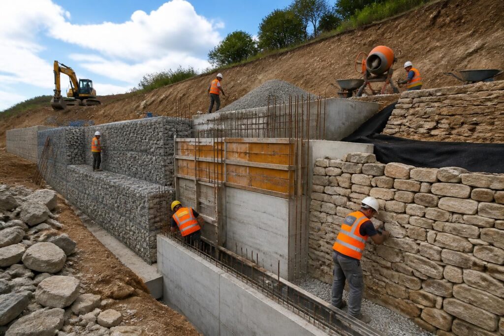 découvrez les techniques de construction des murs de soutènement et les réglementations en vigueur pour assurer la stabilité et la sécurité de vos ouvrages.