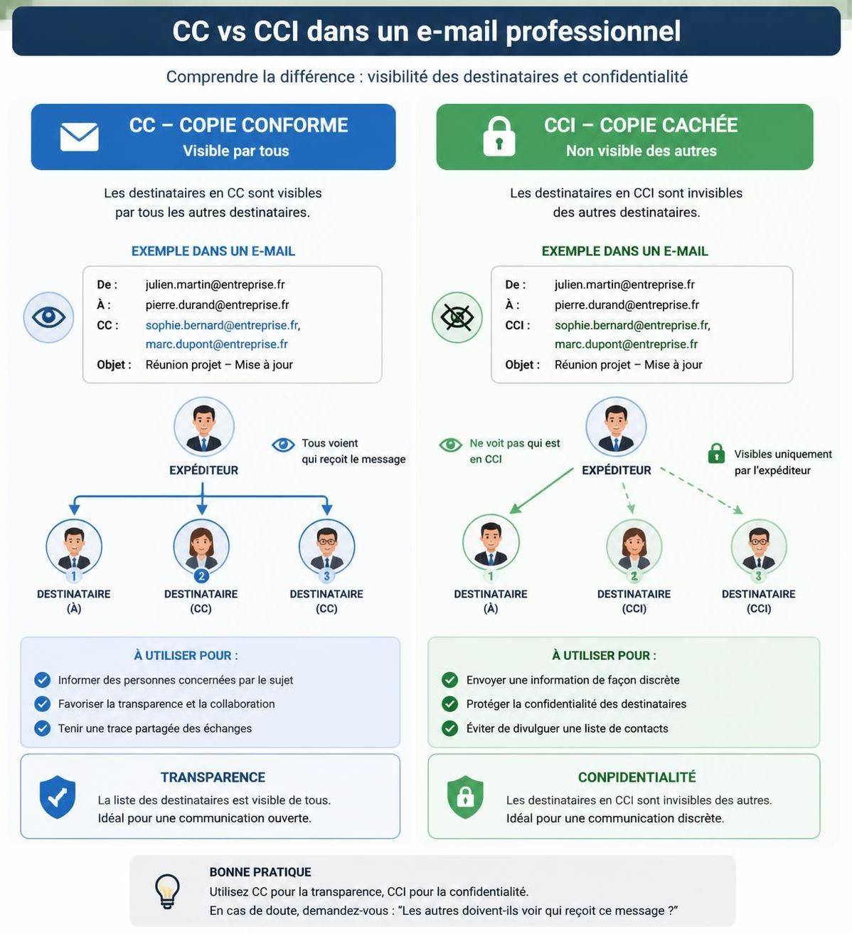 découvrez les différences entre cc et cci et apprenez à les utiliser correctement dans vos emails professionnels pour optimiser la communication et préserver la confidentialité.