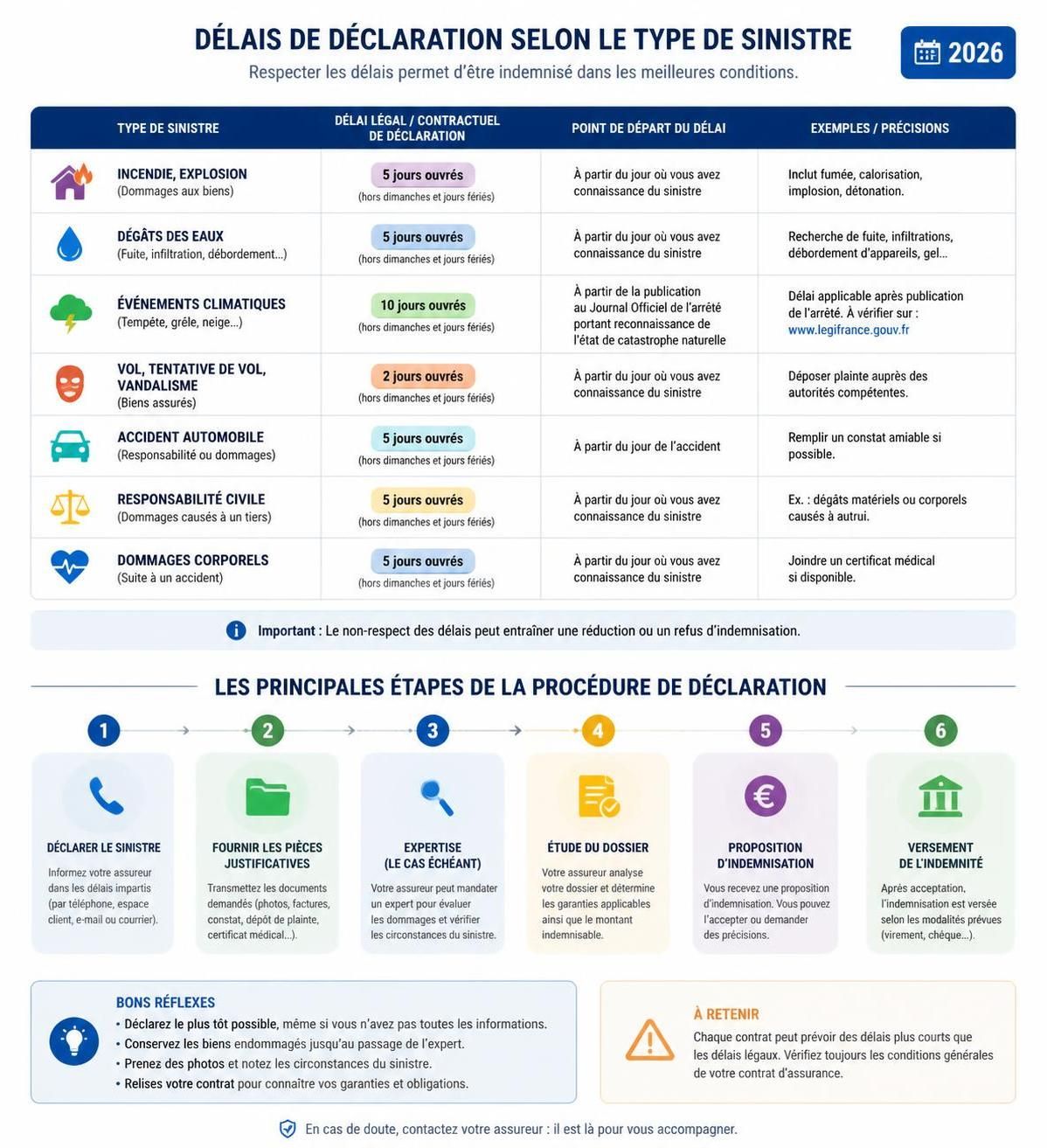 découvrez combien de temps vous disposez pour déclarer un sinistre à votre assurance et les démarches à suivre pour garantir la prise en charge de votre dossier.